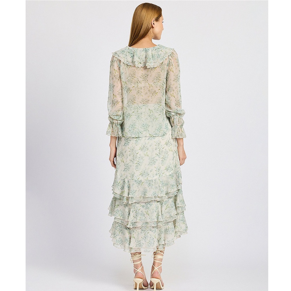 En Saison Marlene floral ruffle tiered Midi skirt - Picture 8 of 13